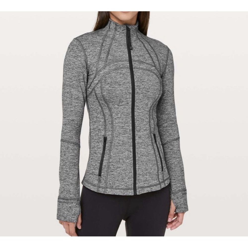 Lululemon Define Jacket Full Zip Stretch Heathered Black Gym Yoga Activewear 8